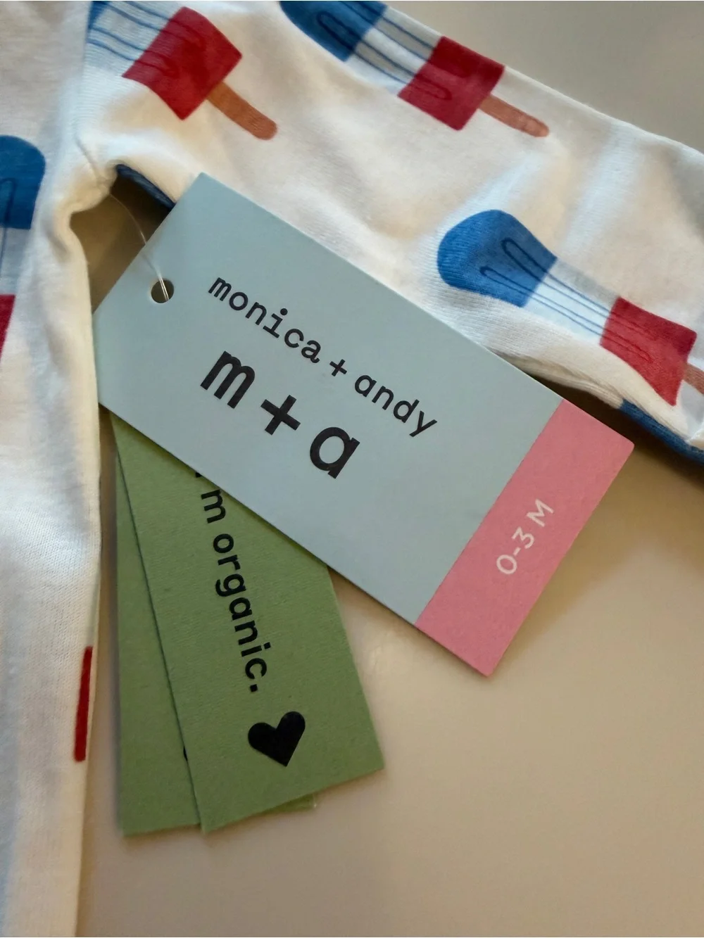 NWT Monica + Andy Organic Cotton Pajamas Lot (3 Pairs) 0-3M